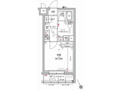 RELUXIA板橋区役所前(1K/1階)の間取り写真