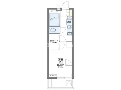 レオパレス稲場(1K/1階)の間取り写真