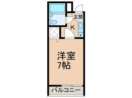 シャルマンフジ湊北町弐番館(1K/2階)の間取り写真