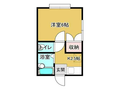 パレスウエスト(1K/2階)の間取り写真