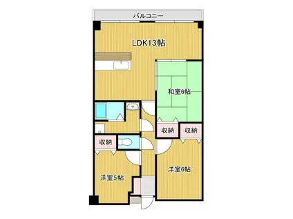 コンフォートヒル(3LDK/3階)の間取り写真
