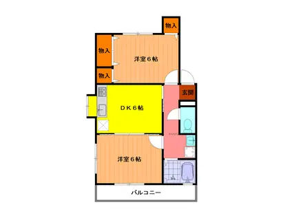 リミエールA(2DK/2階)の間取り写真