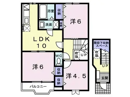 ヴィラノーバA(3LDK/2階)の間取り写真