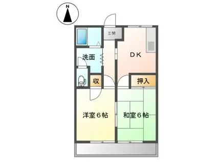グリーンヒル和(2DK/1階)の間取り写真