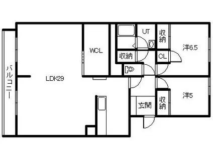 ティエール教育大前(2LDK/3階)の間取り写真