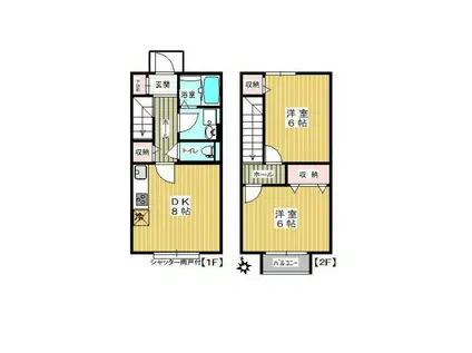 ASSET(2DK/1階)の間取り写真