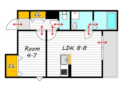 REGALE サウス(1LDK/3階)の間取り写真