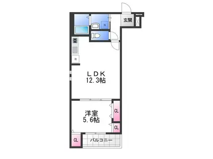 サンライズ松原(1LDK/3階)の間取り写真