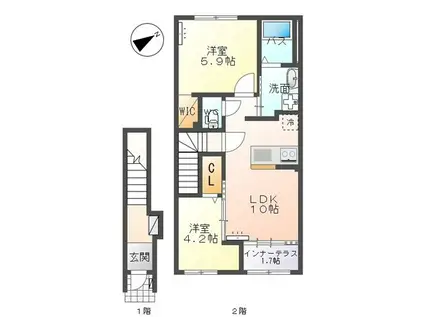 MAISON LA SOEUR (2LDK/2階)の間取り写真