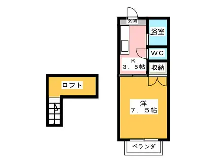 コーポエンジェル(1K/2階)の間取り写真