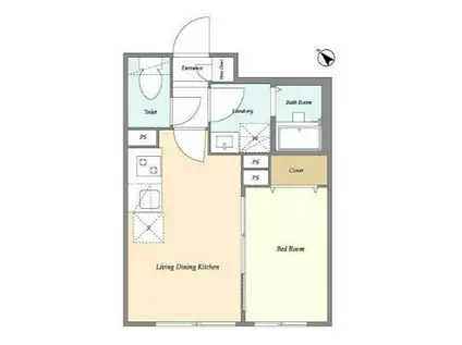 J.リヴェール武蔵小山(1DK/4階)の間取り写真