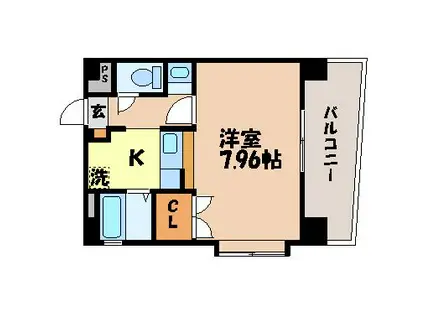 ラトゥール I(1K/3階)の間取り写真