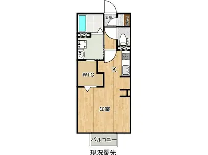 カンパーナ石橋町(1K/1階)の間取り写真