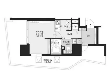 F・TOUR(1K/4階)の間取り写真