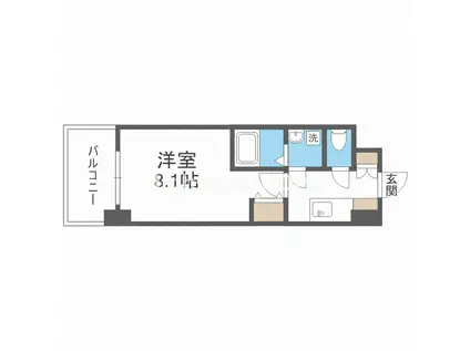 S-RESIDENCE緑橋SERIO(1K/6階)の間取り写真