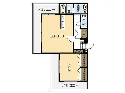 TPCⅧ(1LDK/1階)の間取り写真