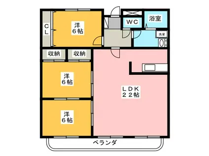 メゾン21(3LDK/4階)の間取り写真