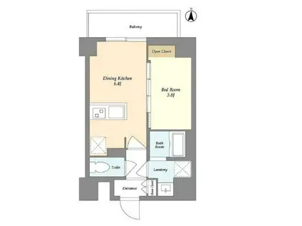 VORT扇橋RESIDENCE(1DK/7階)の間取り写真