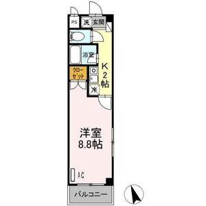 タイムD3(1K/2階)の間取り写真