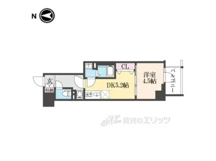 エステムコート京都ステーションⅡ(1DK/6階)の間取り写真