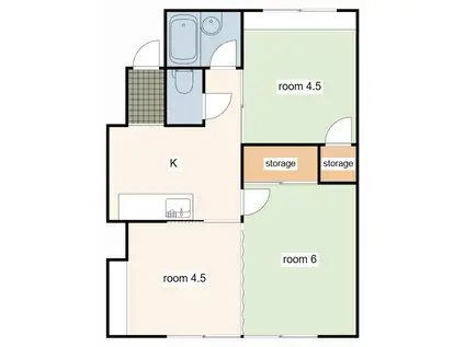 コーポ田寺(3K/4階)の間取り写真