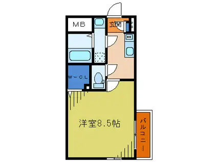 BARAEN(1K/1階)の間取り写真