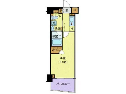 プレセダンヒルズ阿佐ヶ谷(1K/2階)の間取り写真