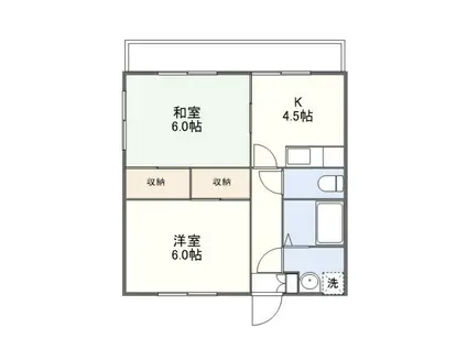マンション武(2K/4階)の間取り写真