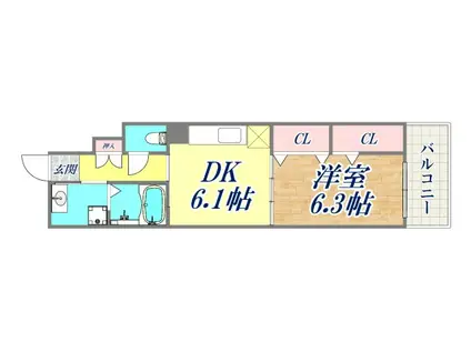 EIGHT KOBE(1DK/3階)の間取り写真