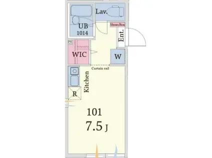 ルナパーク高砂 LUNA PARK TAKASAGO(ワンルーム/1階)の間取り写真