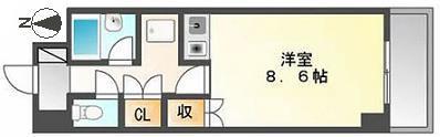 幸町旭ビル(ワンルーム/4階)の間取り写真