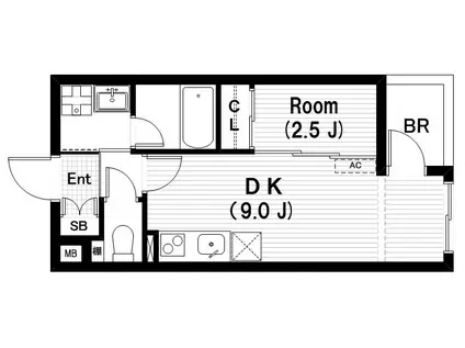 フェリシタ彦根(1DK/5階)の間取り写真