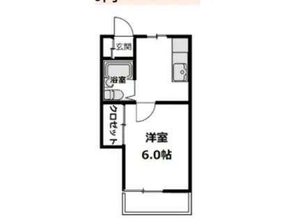 コーポ1パット(1K/2階)の間取り写真