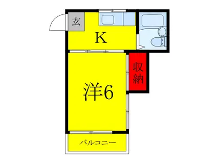 ワースエステイツ(1K/2階)の間取り写真