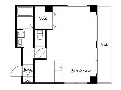 カーサ田寺東(ワンルーム/3階)の間取り写真