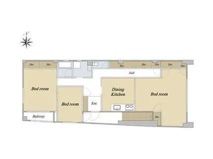 武蔵野市境2丁目ビル 2階(3DK/2階)の間取り写真