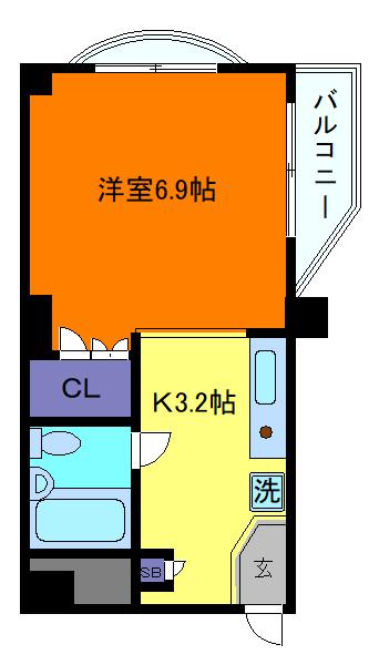サンクラッソ阪急六甲駅前イースト(1K/5階)の間取り写真