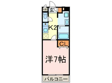 マルシェ瑞穂(1K/1階)の間取り写真