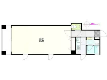 月村マンションナンバー27(1K/10階)の間取り写真