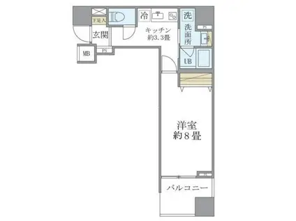 フェリシア日本橋人形町(1K/2階)の間取り写真