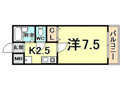 パレ北昭和(1K/3階)の間取り写真