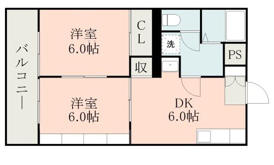 MS11(2DK/1階)の間取り写真