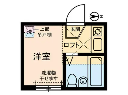 ライフピア松ノ木A棟(ワンルーム/2階)の間取り写真