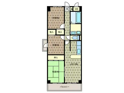 ろによん(3LDK/4階)の間取り写真