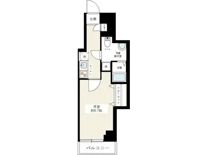 GENOVIA練馬高野台 SKYRUN(1K/5階)の間取り写真