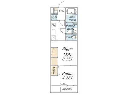 リブリ・フェリスゲートII(1LDK/1階)の間取り写真