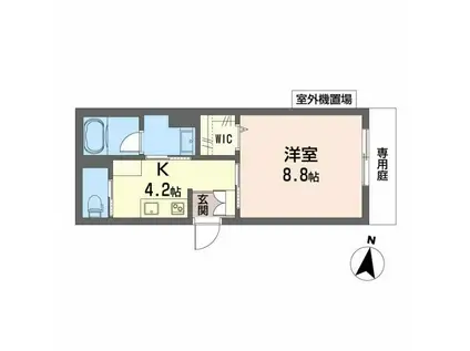 シャーメゾン リヴィエール小津(1K/1階)の間取り写真