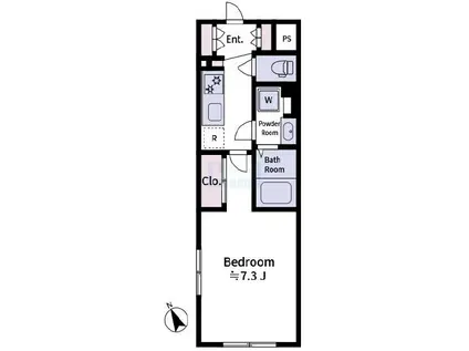 ラヴィエール新板橋(1K/2階)の間取り写真