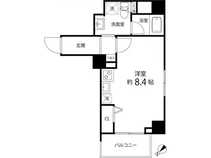 ハイリーフ上野(ワンルーム/6階)の間取り写真