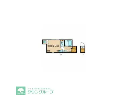 アペックス・下高井戸II(ワンルーム/2階)の間取り写真